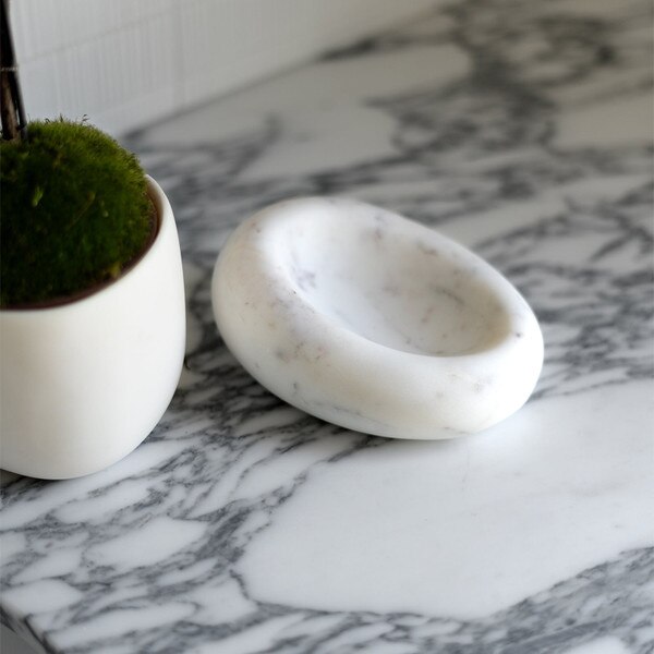 Lagoon Marble Bowl (White) Lifestyle 19